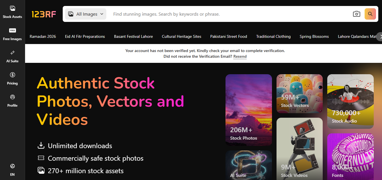 123RF product screenshot