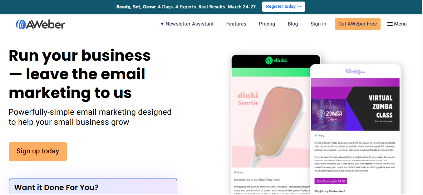 AWeber (AI) product screenshot