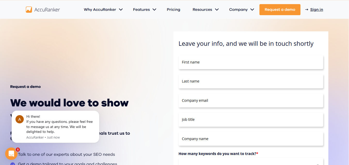 AccuRanker (AI) product screenshot