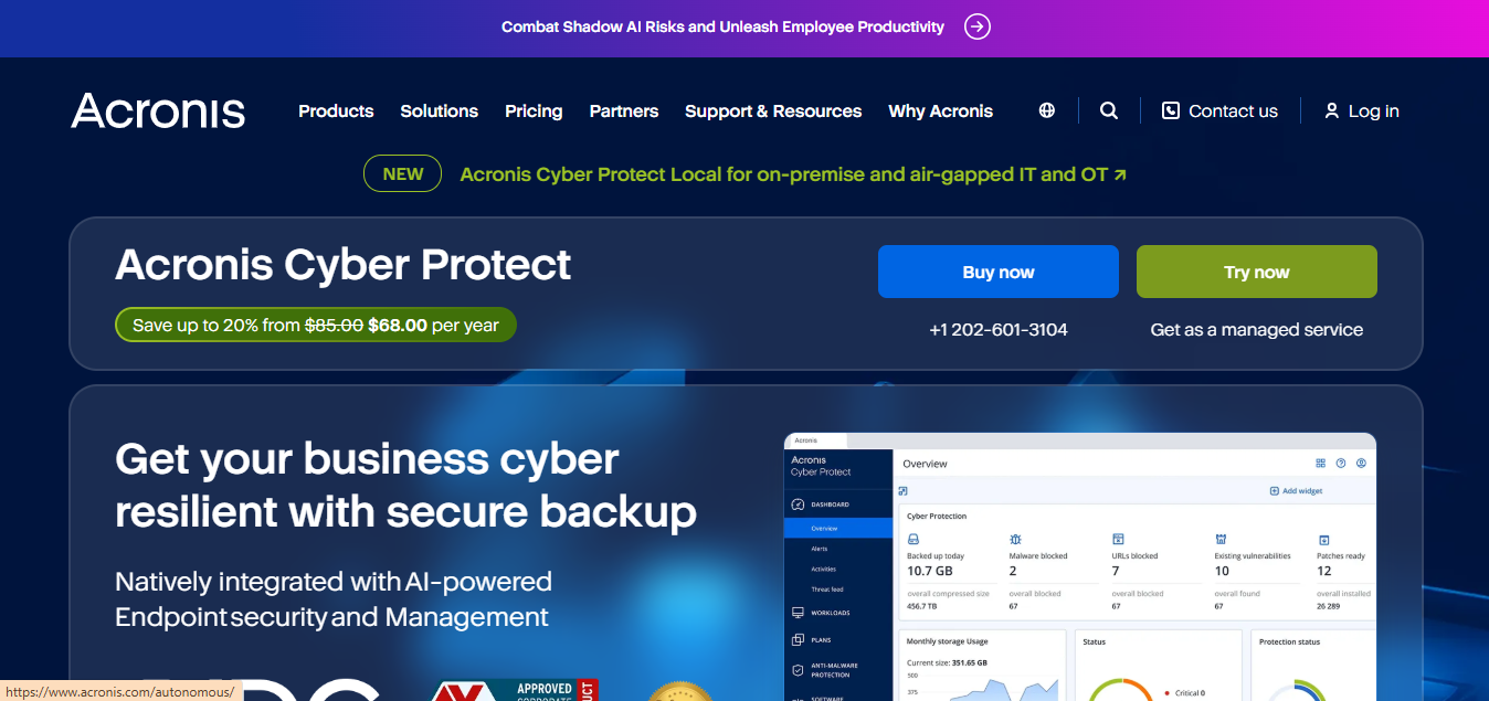 Acronis Cyber Protect product screenshot