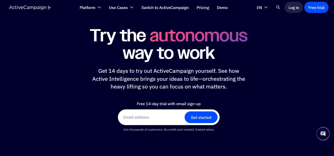 ActiveCampaign (AI) product screenshot