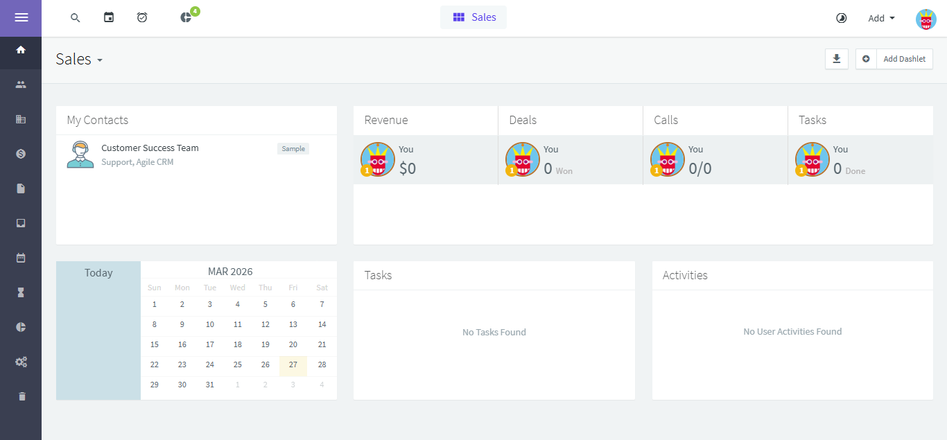 Agile CRM (AI) product screenshot