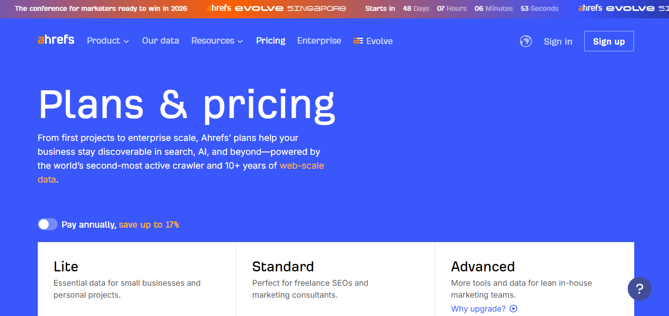 Ahrefs product screenshot