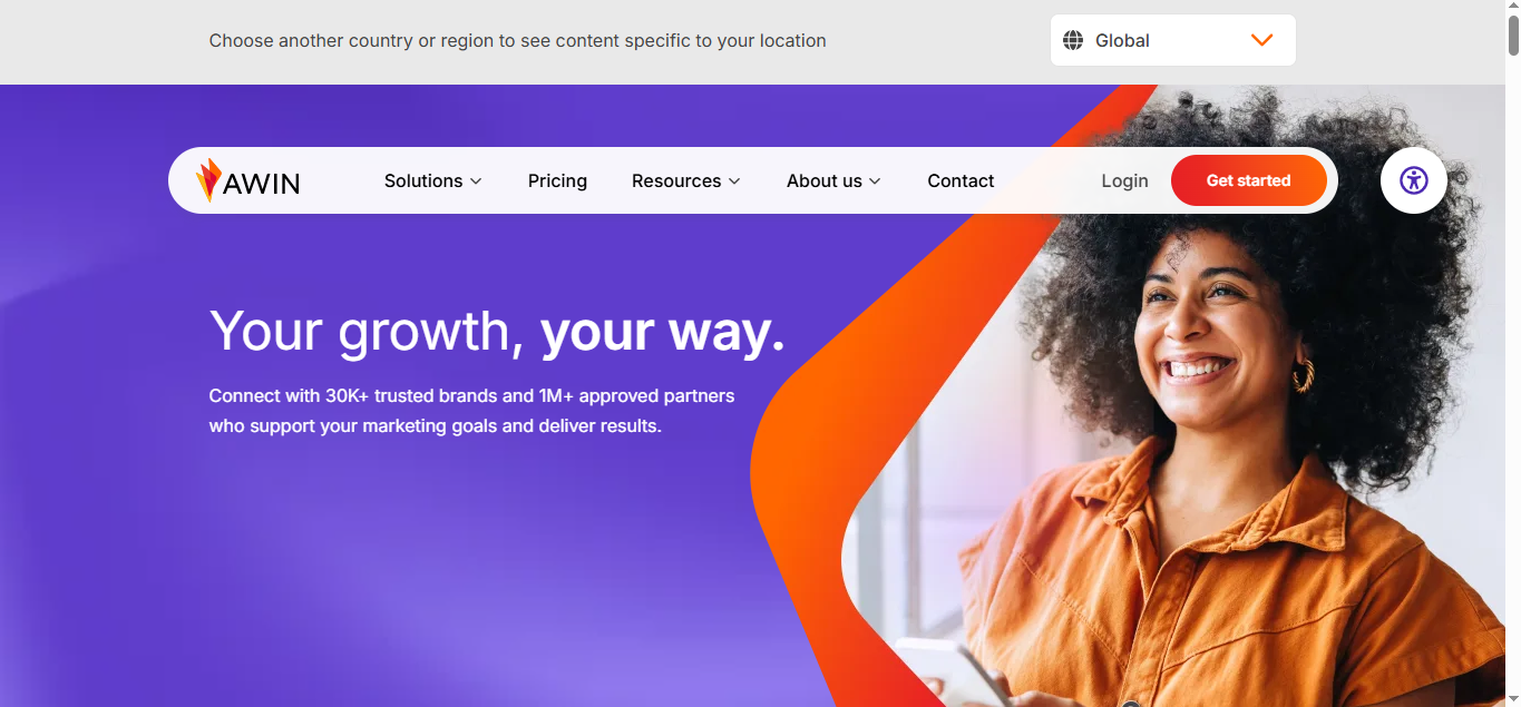 Awin product screenshot