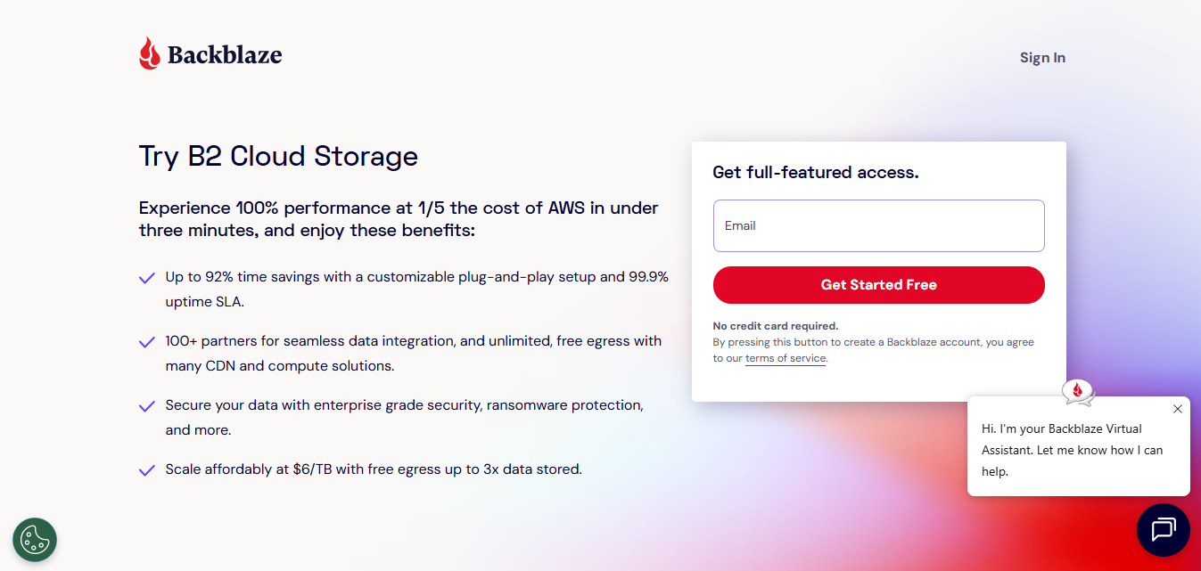 Backblaze B2 product screenshot