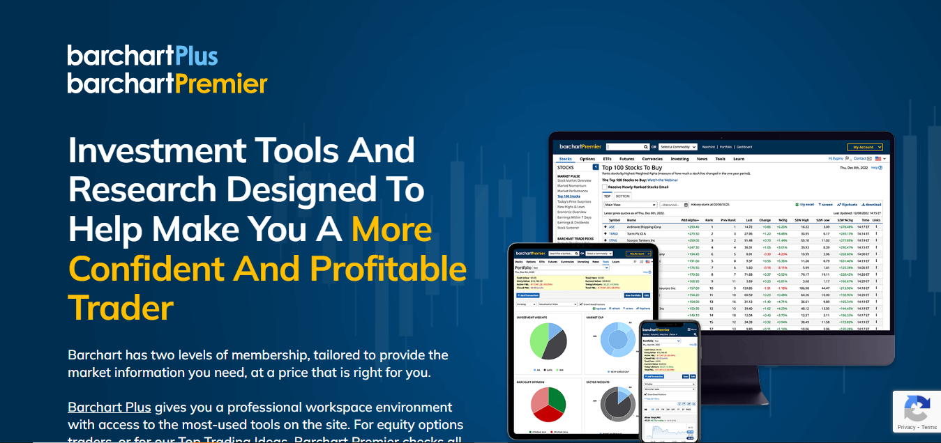 Barchart Premier product screenshot