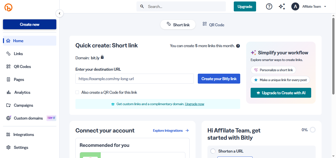 Bitly Enterprise product screenshot