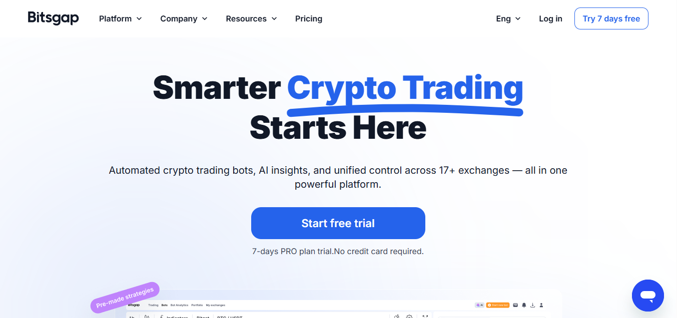 Bitsgap product screenshot