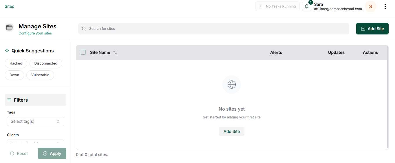 BlogVault product screenshot