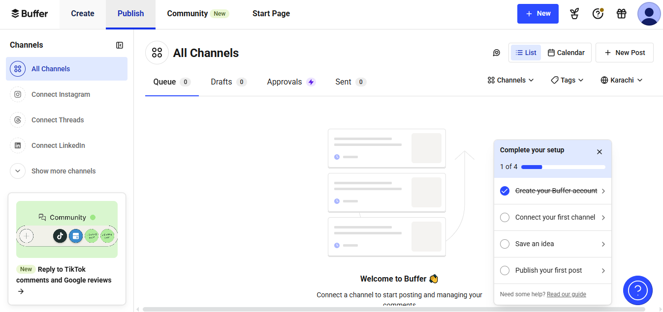 Buffer product screenshot