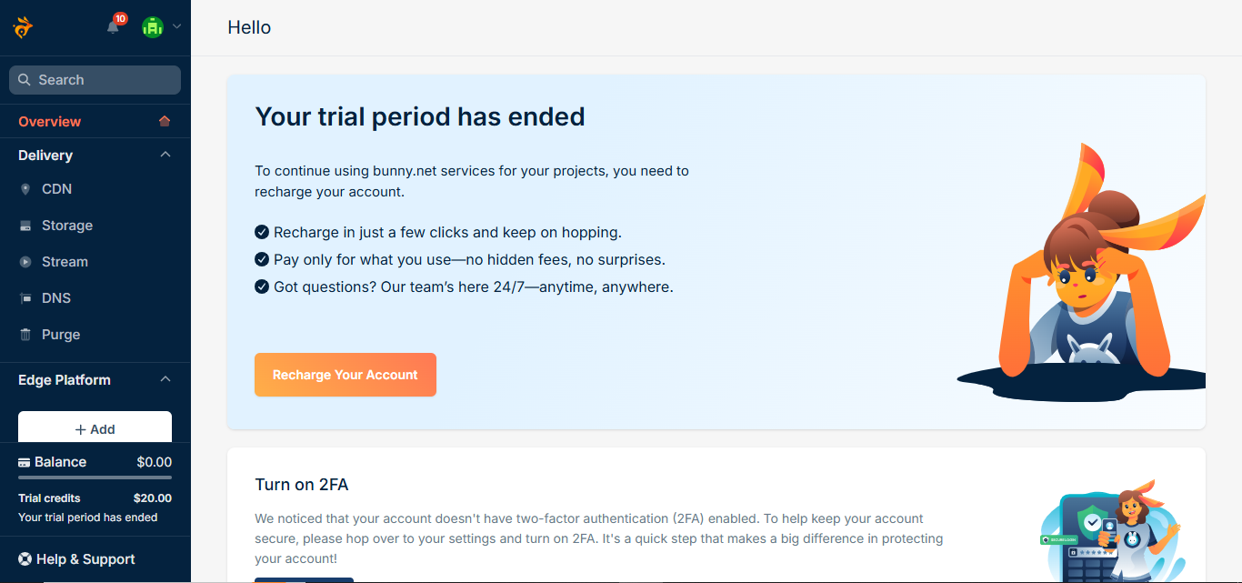 Bunny.net product screenshot