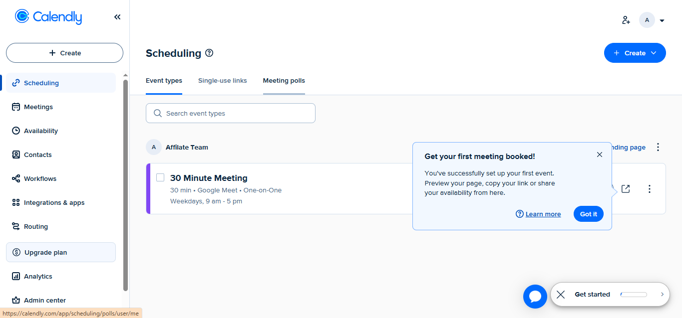 Calendly product screenshot