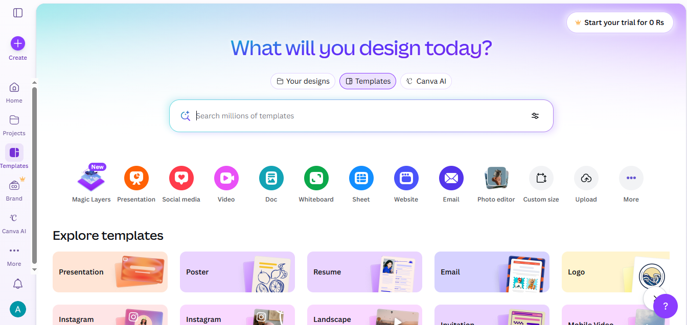 Canva product screenshot
