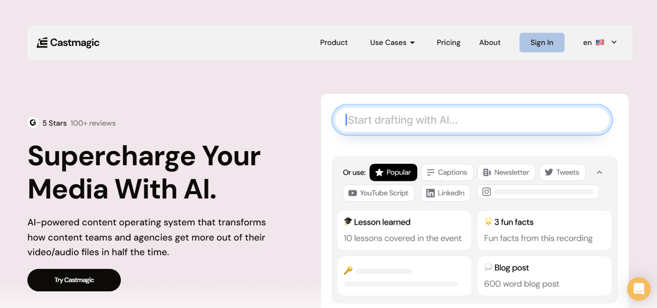 Castmagic product screenshot