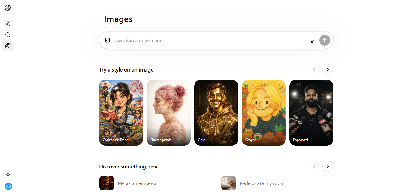 ChatGPT product screenshot