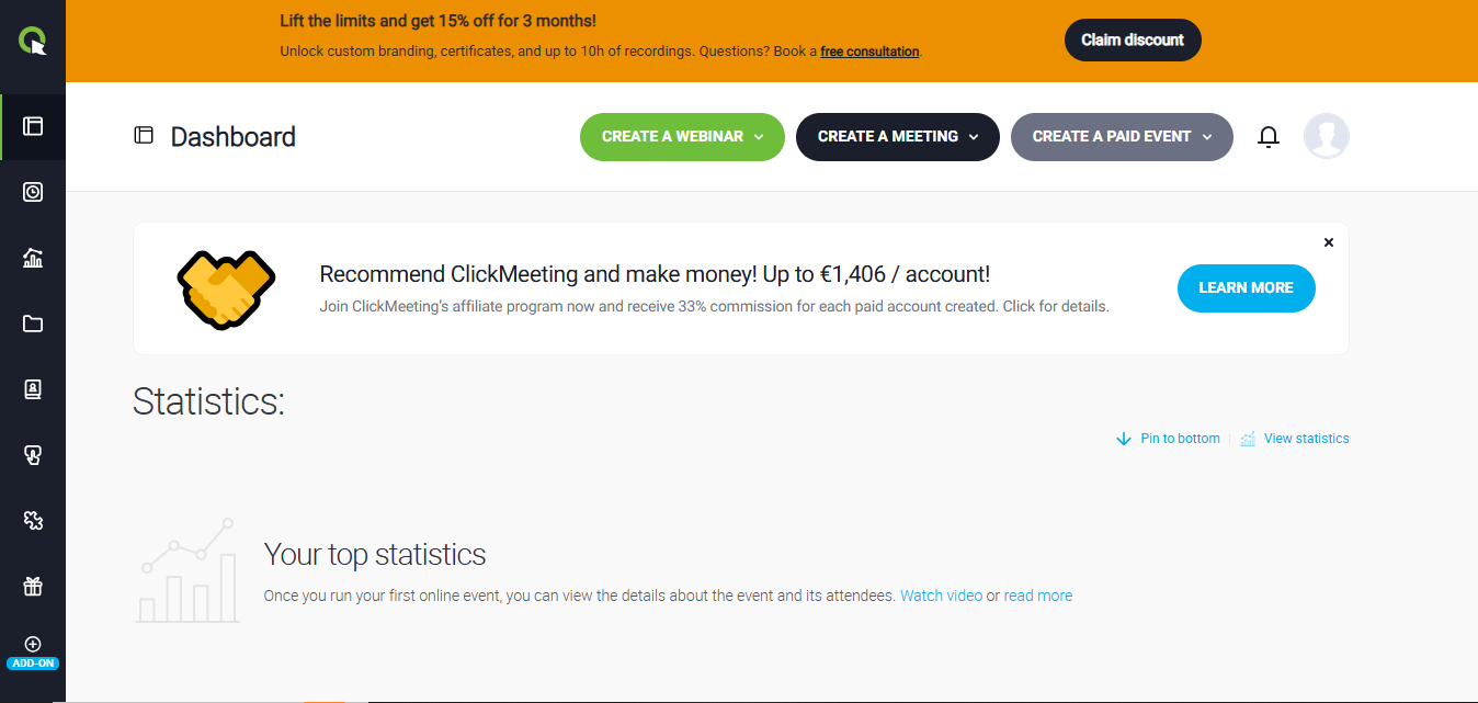 ClickMeeting (AI) product screenshot