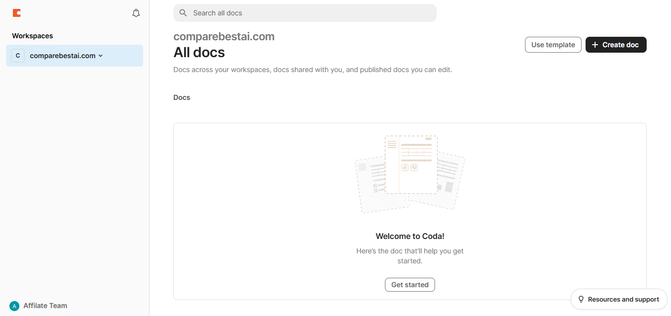 Coda AI product screenshot