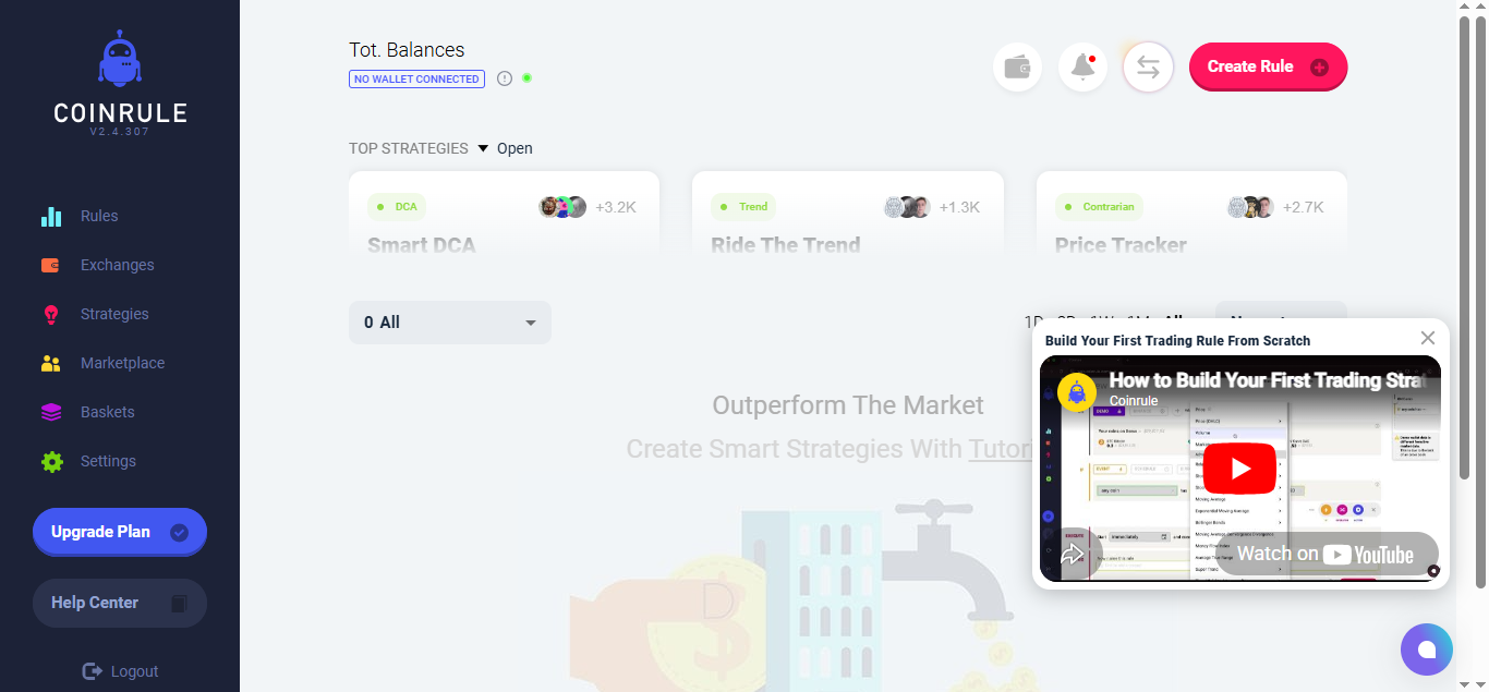 Coinrule product screenshot