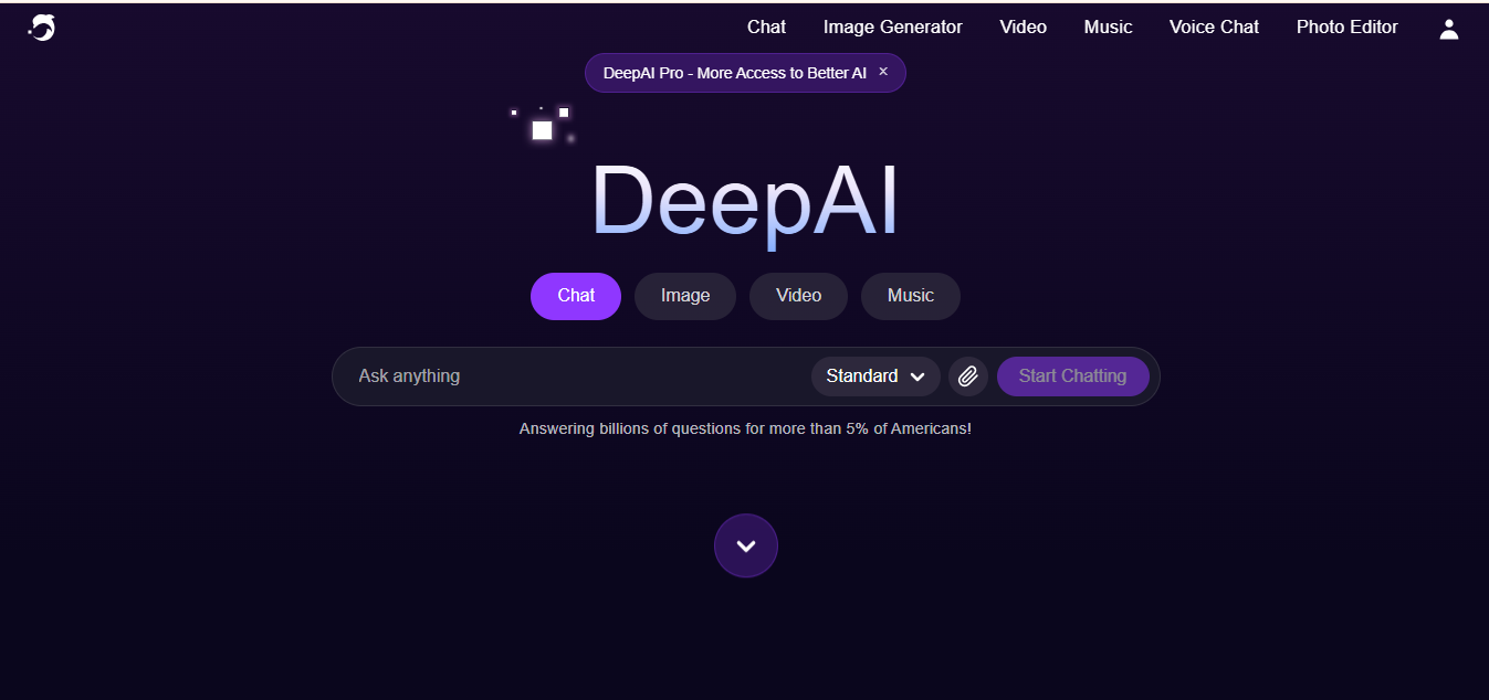 DeepAI product screenshot