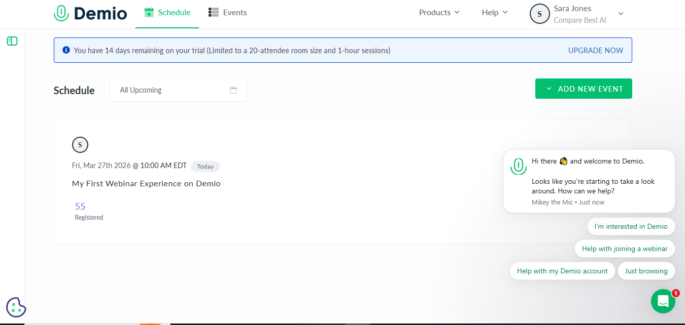 Demio product screenshot