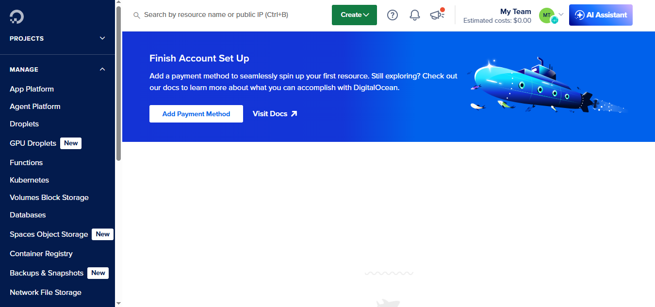 DigitalOcean product screenshot