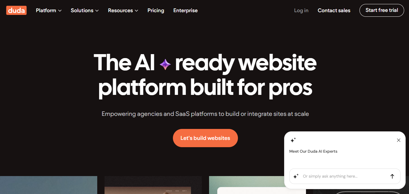 Duda product screenshot