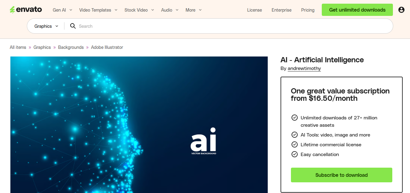 Envato Elements (AI) product screenshot