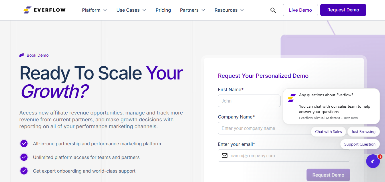 Everflow product screenshot
