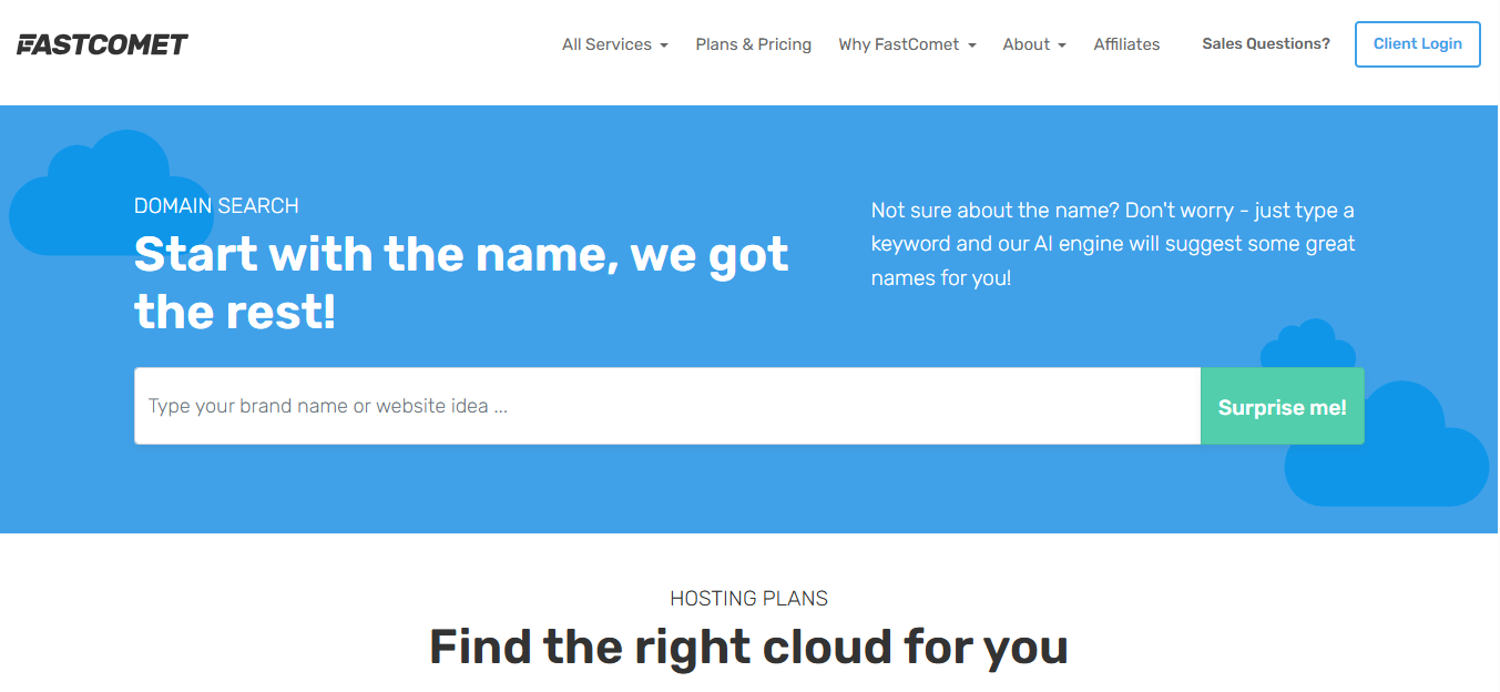 FastComet product screenshot