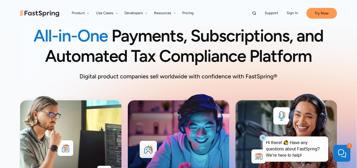 FastSpring (AI) product screenshot