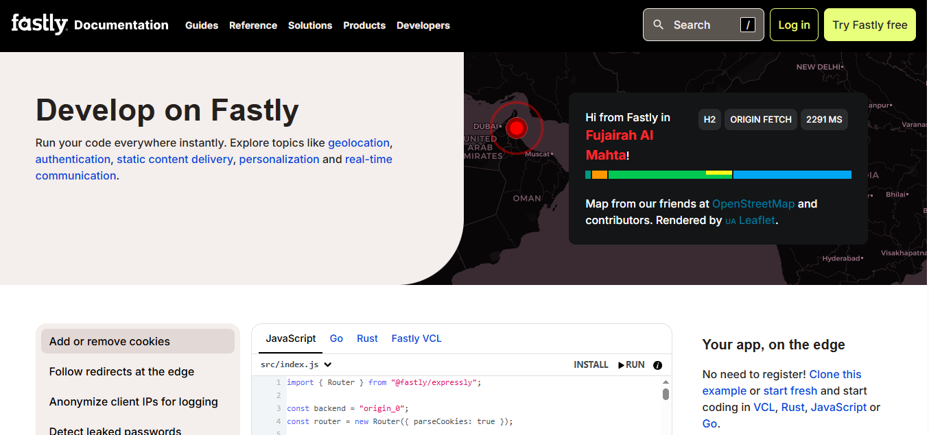 Fastly Developer Plan product screenshot