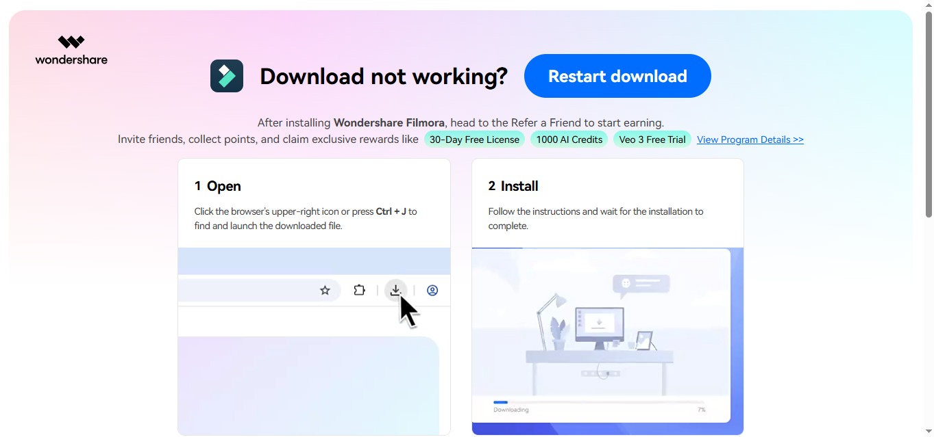 Filmora product screenshot