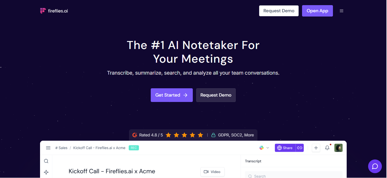 Fireflies.ai product screenshot
