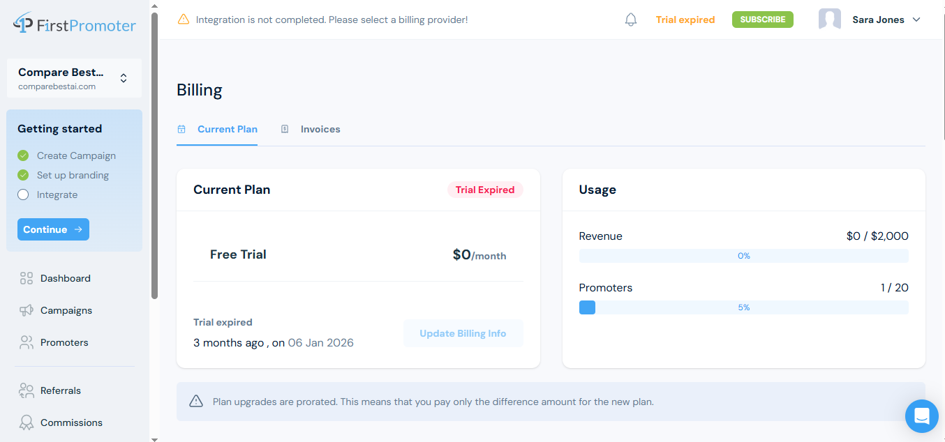 FirstPromoter (AI) product screenshot