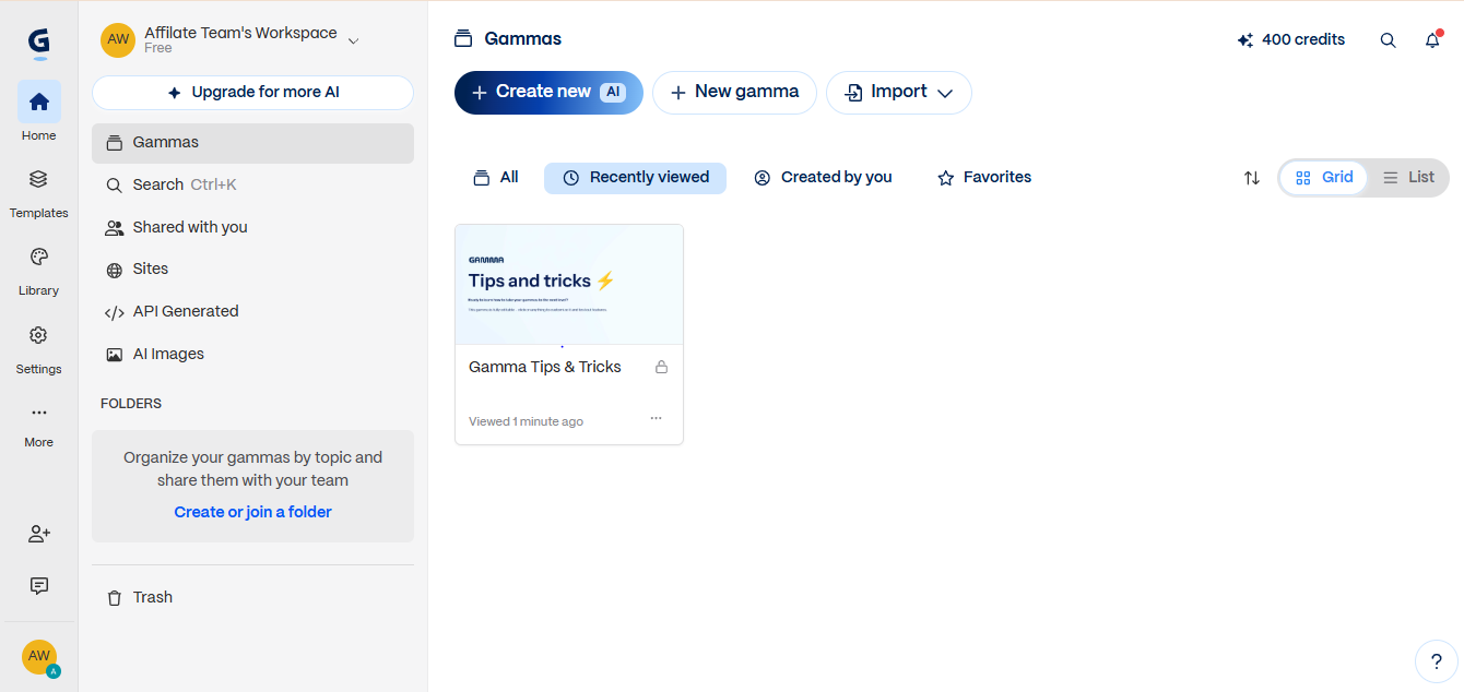 Gamma product screenshot