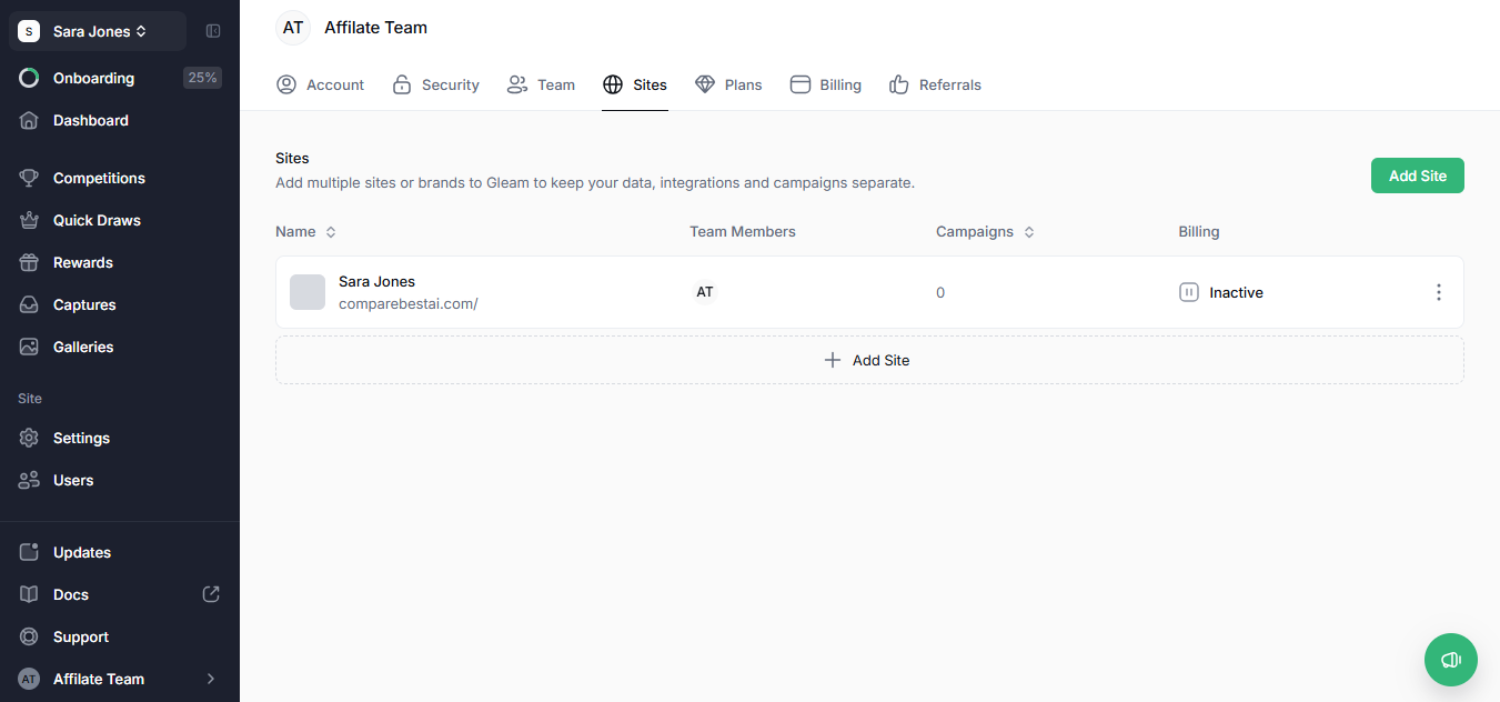 Gleam (AI) product screenshot