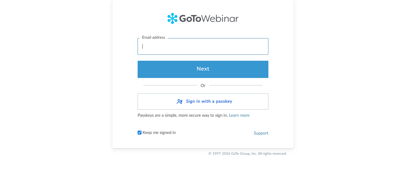 GoToWebinar product screenshot