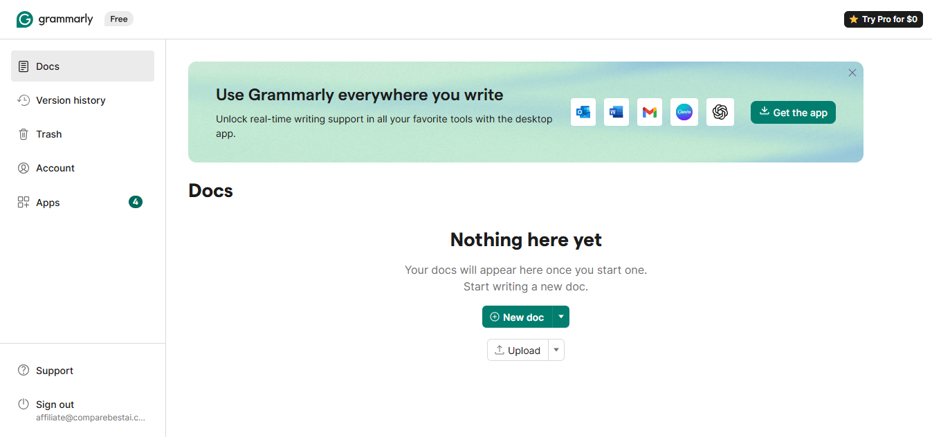 Grammarly product screenshot