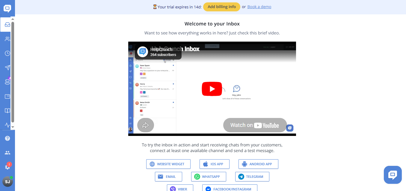 HelpCrunch (AI) product screenshot