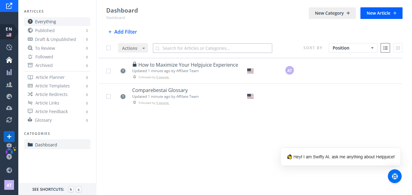Helpjuice (AI) product screenshot