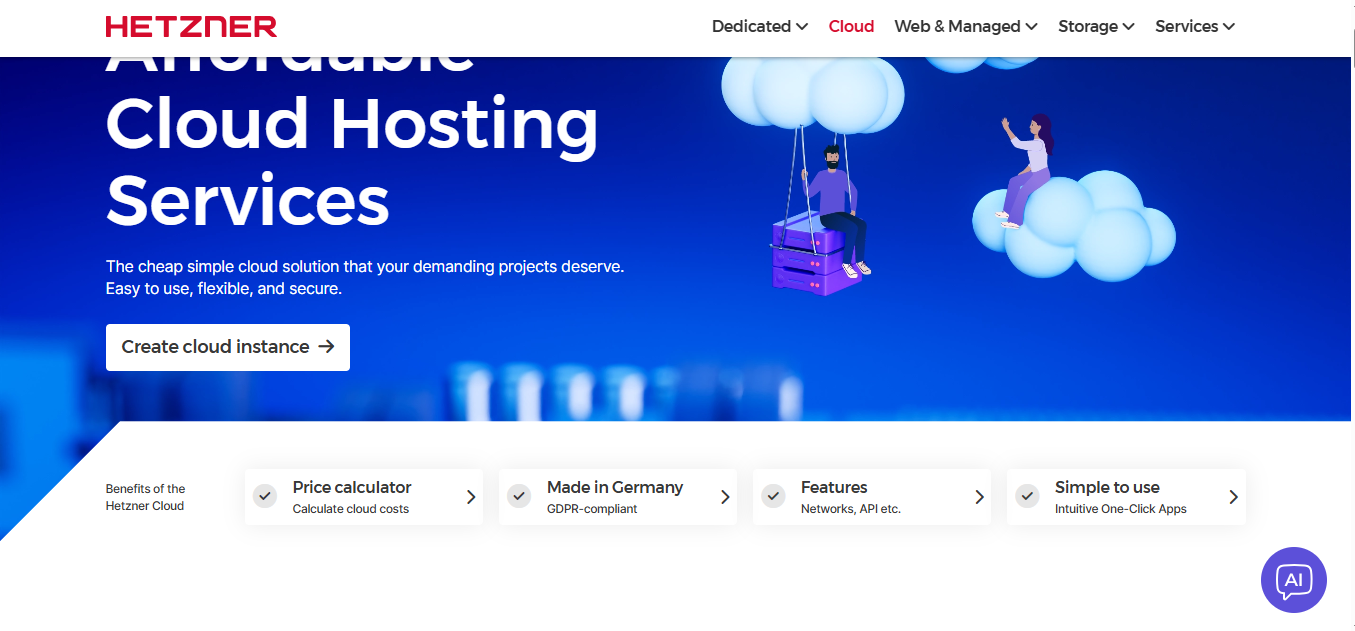 Hetzner Cloud product screenshot