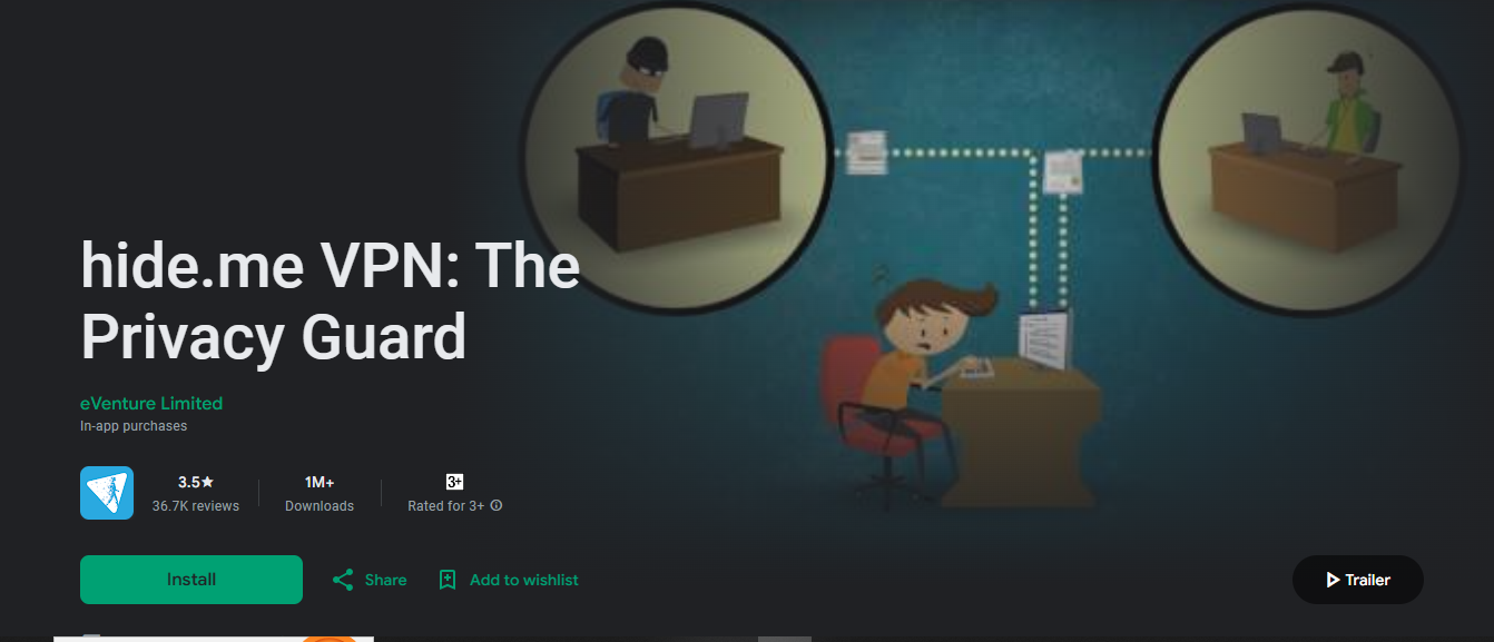 Hide.me VPN product screenshot