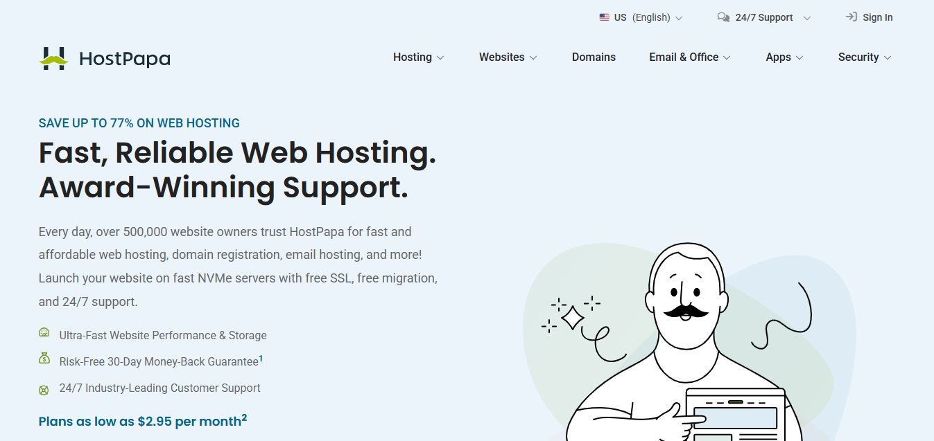 HostPapa product screenshot