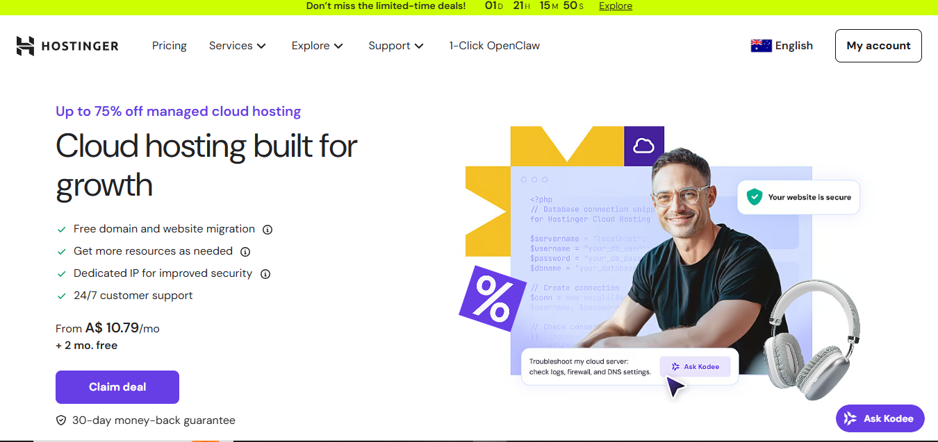 Hostinger Cloud product screenshot