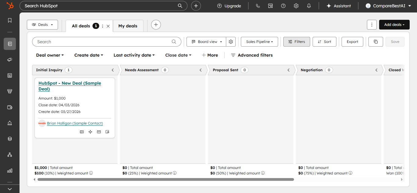 HubSpot (AI) product screenshot