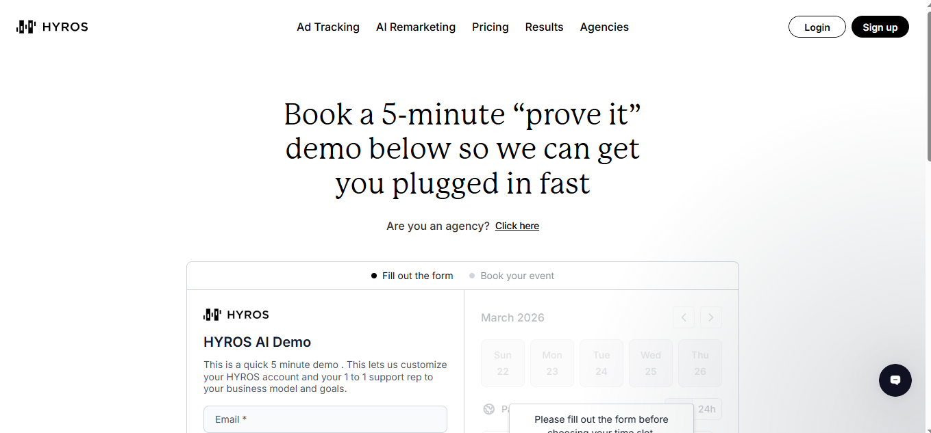 Hyros (AI) product screenshot