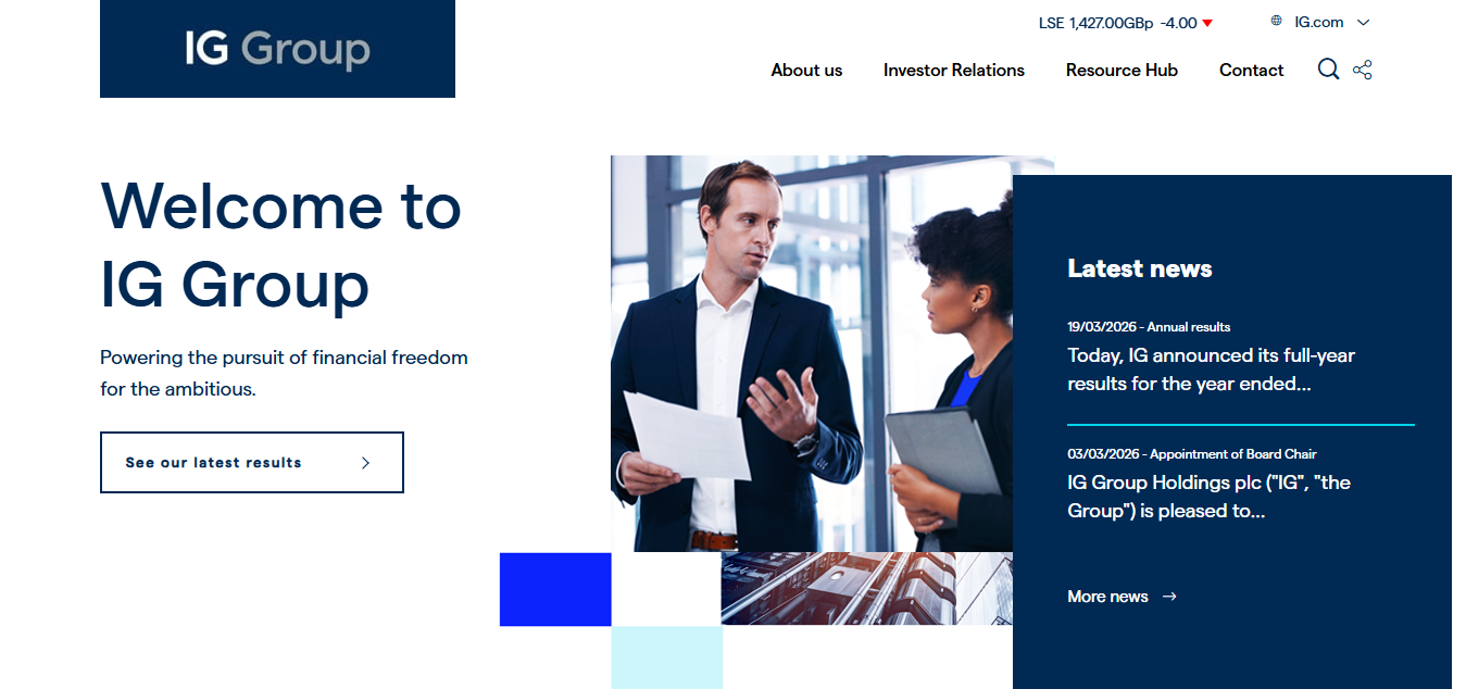 IG Markets product screenshot