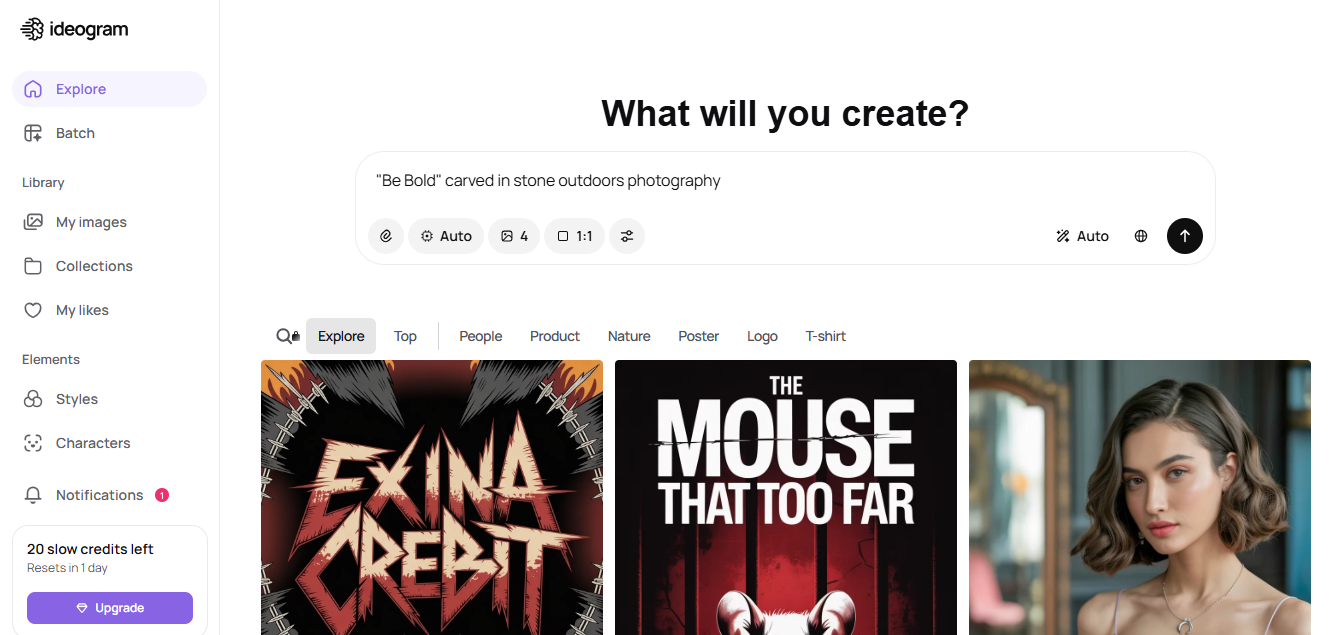 Ideogram product screenshot