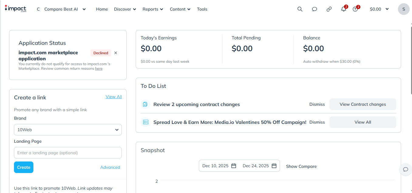 Impact product screenshot
