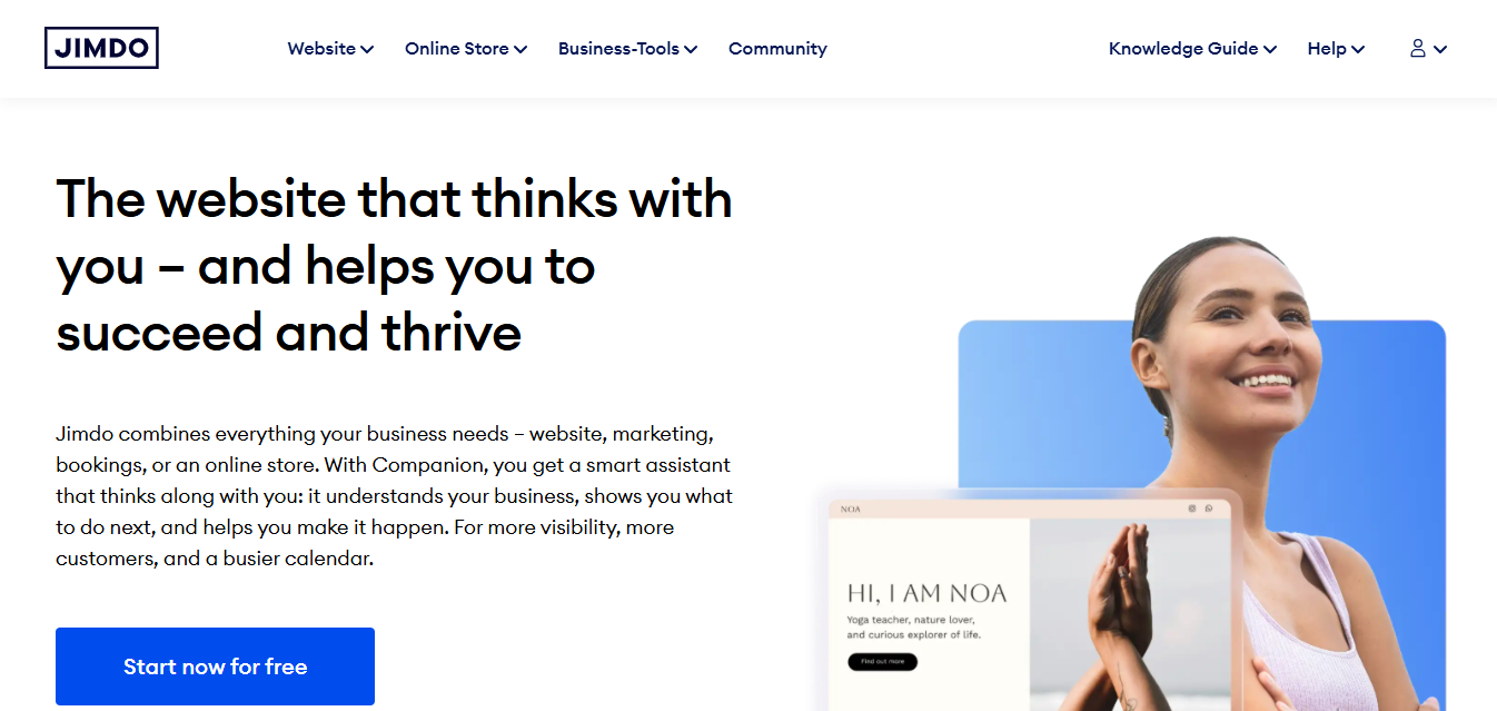 Jimdo product screenshot